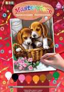 НАБОР ДЛЯ ТВОРЧЕСТВА SEQUIN ART PAINTING BY NUMBERS JUNIOR BASKET OF PUPPIES SA1042 ОПТОМ